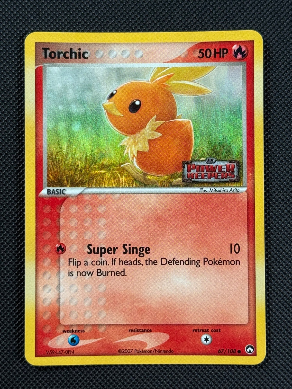 Torchic 67/108 STAMPED Pokémon Card EX Power Keepers Reverse Holo Common0