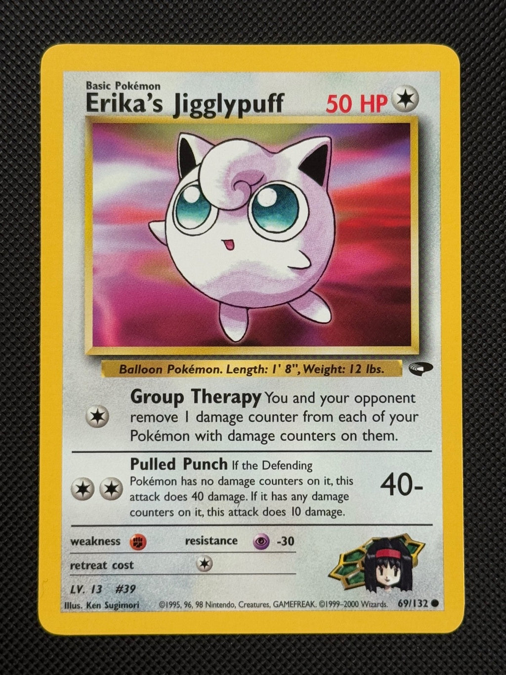 Erika's Jigglypuff 69/132 REGULAR Pokémon Card WOTC Gym Challenge Common0