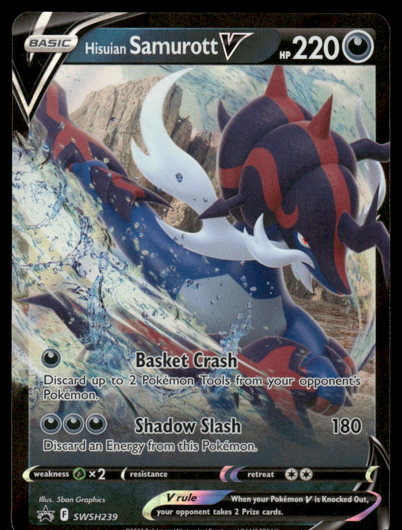 Pokemon Cards Hisuian Samurott V SWSH239 SWSH Black Star Promo NM0