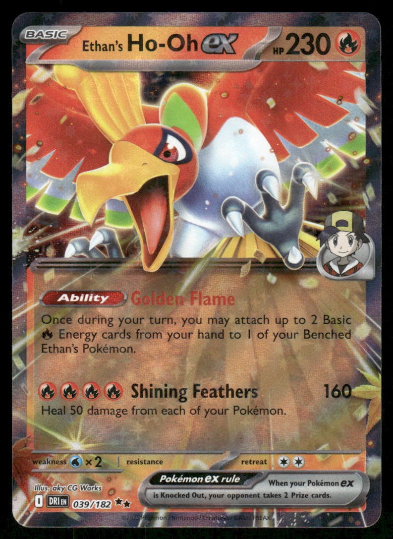 Pokemon Cards Ethan's HoOh ex 039/182 Destined Rivals Double Rare NM *40