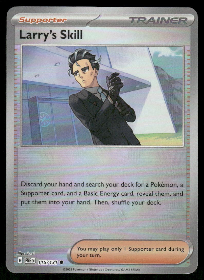 Pokemon Cards Larry's Skill 115/131 Reverse Holo Prismatic Evolutions Pokeball 20