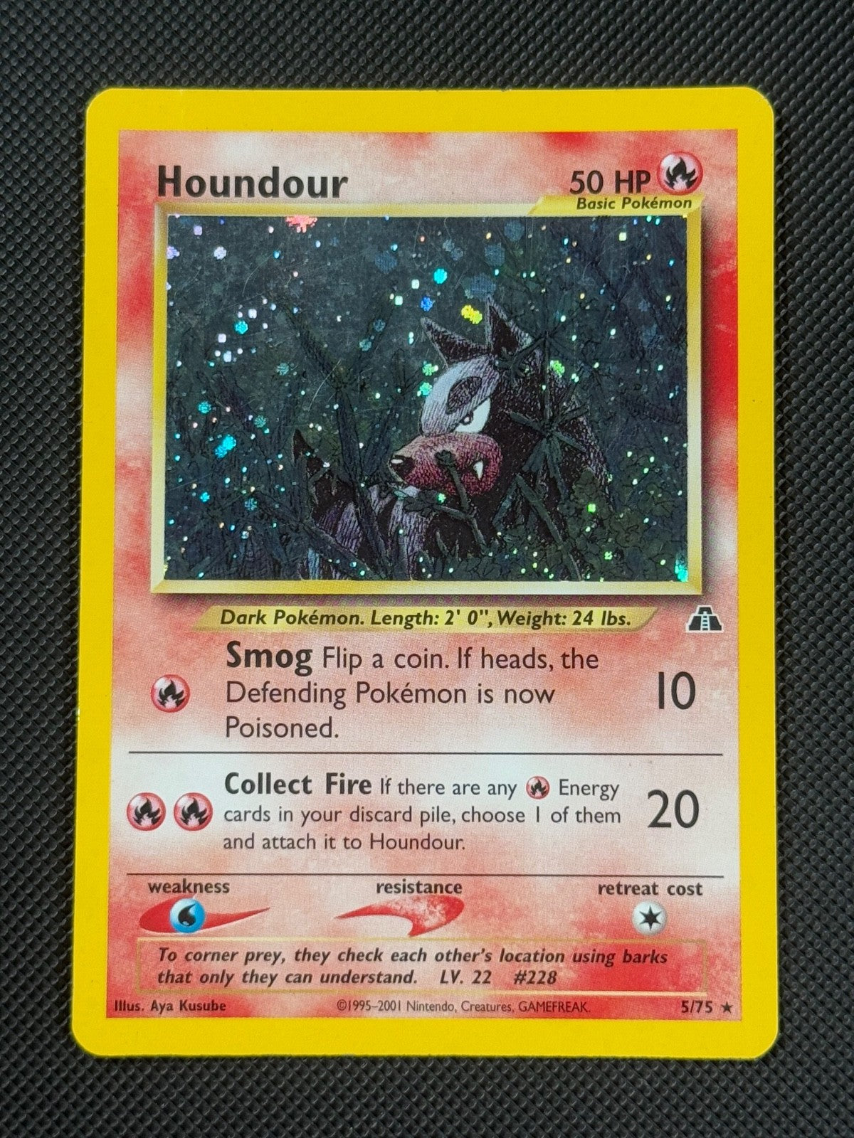 Houndour 5/75 HOLO Pokémon Card WOTC Neo Discovery Unlimited Holo Rare0