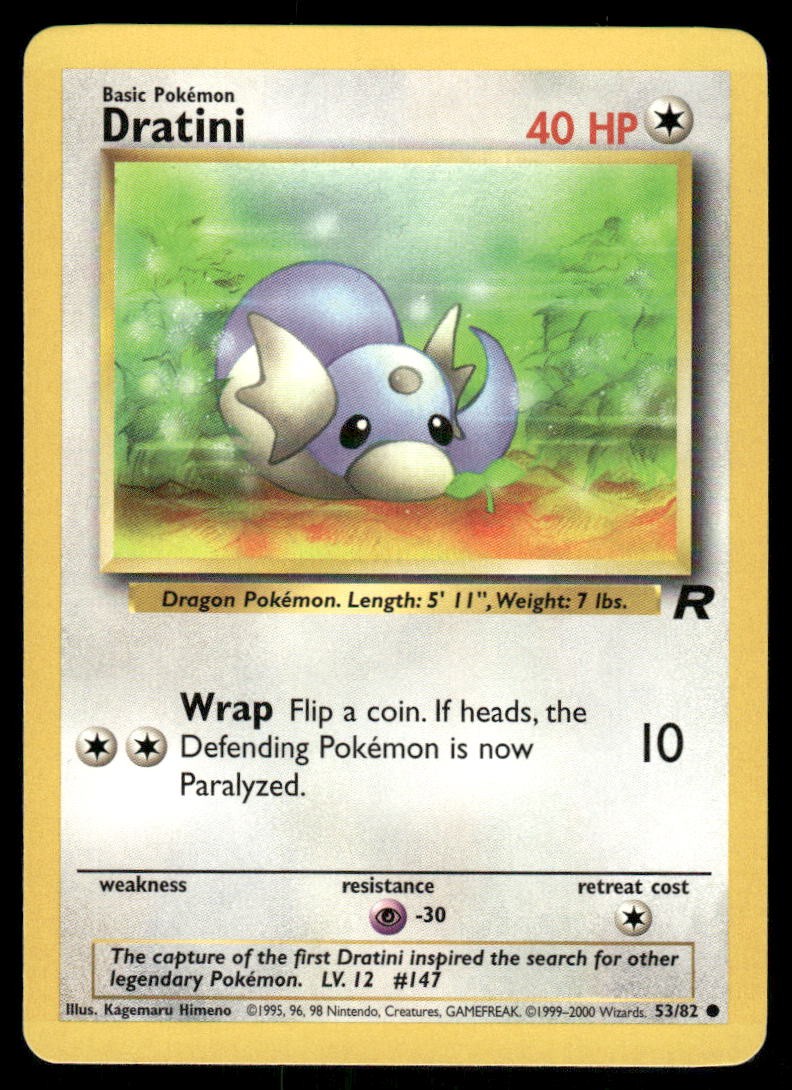Pokemon Cards Dratini 53/82 UNLIMITED Team Rocket WOTC Common NM0