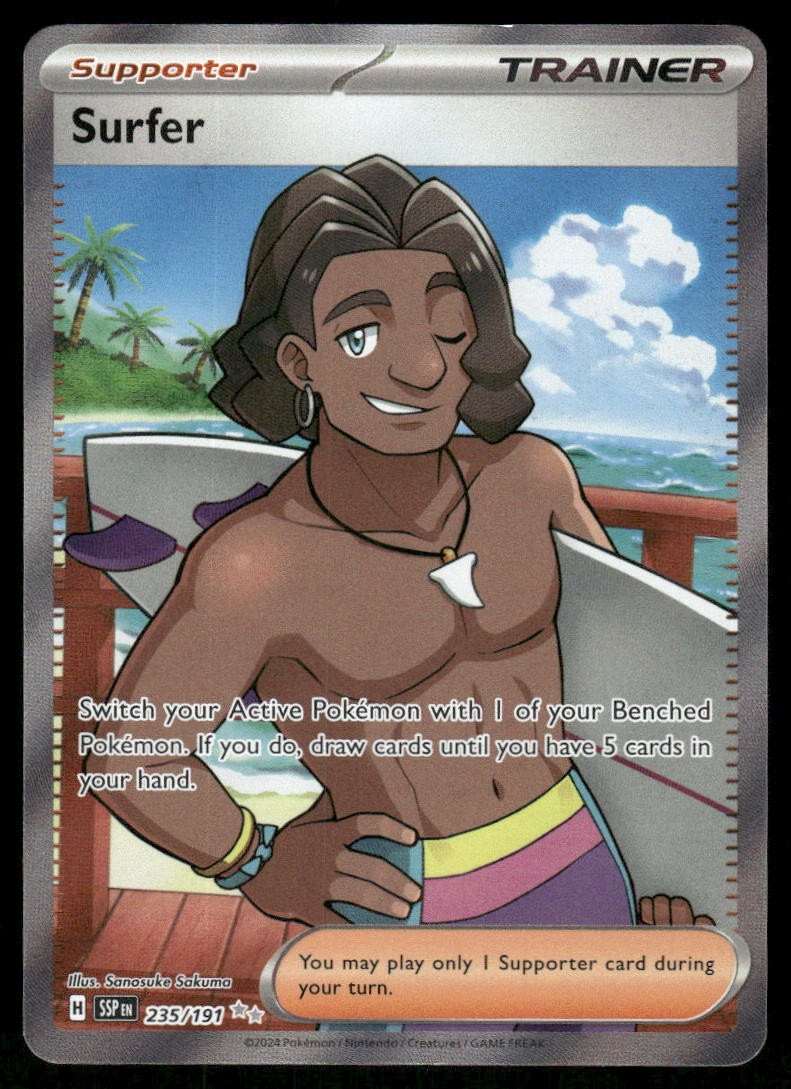Pokemon Cards Surfer 235/191 Surging Sparks Ultra Rare NM0