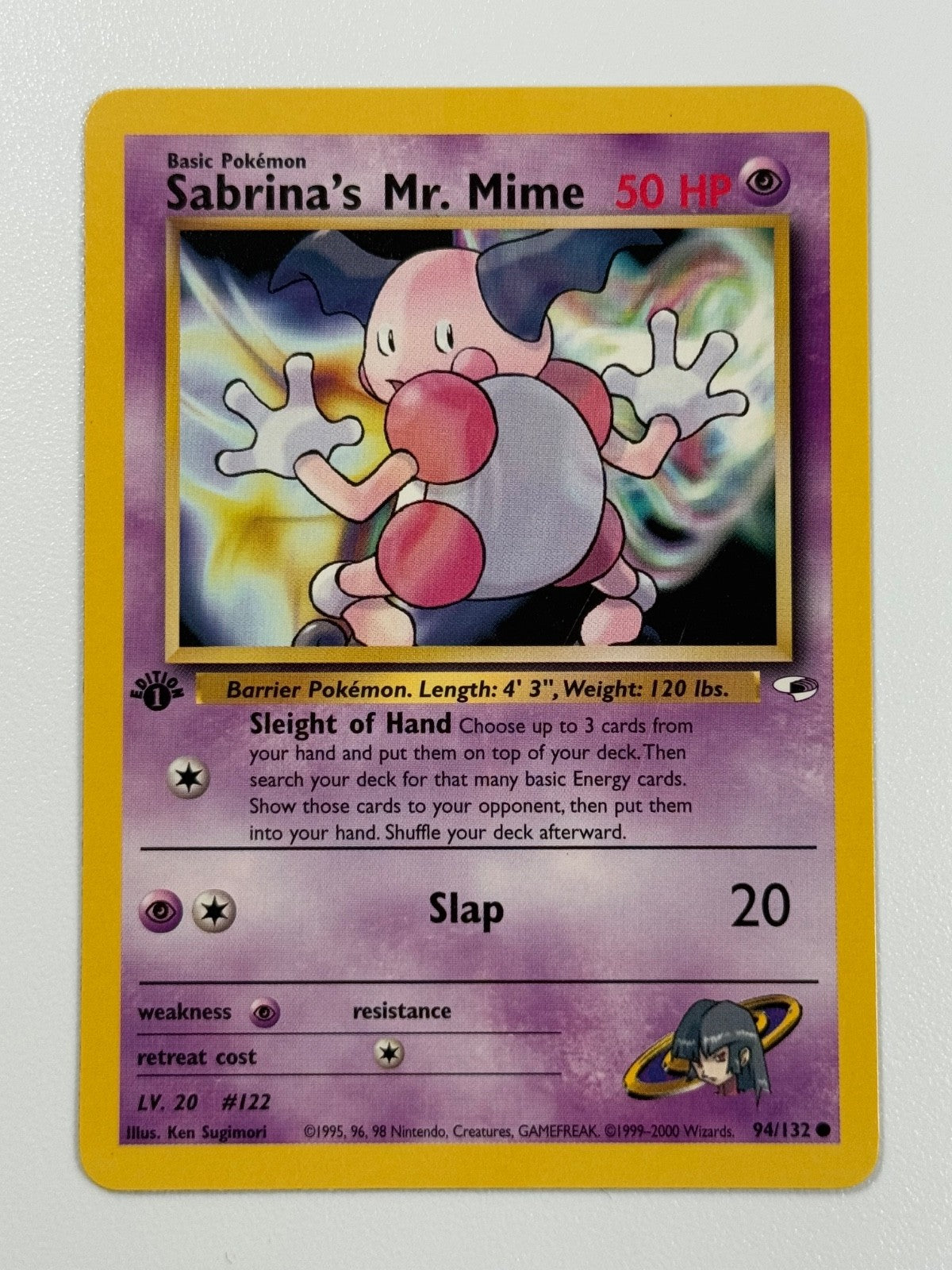 Pokémon Cards Sabrina's Mr. Mime 94/132 1ST EDITION Gym Heroes WOTC Common0