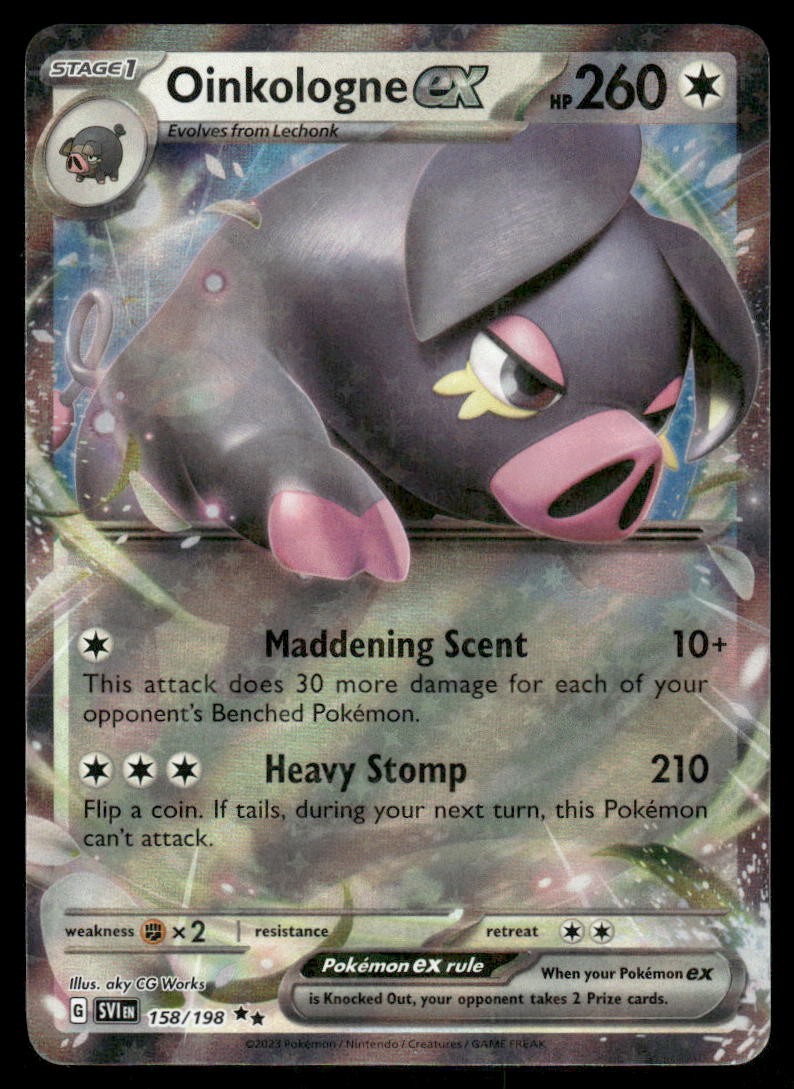Pokemon Cards Oinkologne ex 158/198 Scarlet & Violet Double Rare NM0