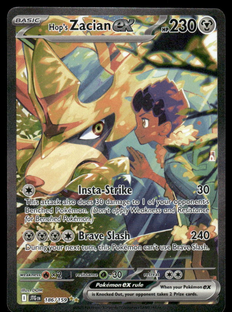 Pokemon Cards Hop's Zacian ex 186/159 Journey Together NM *10