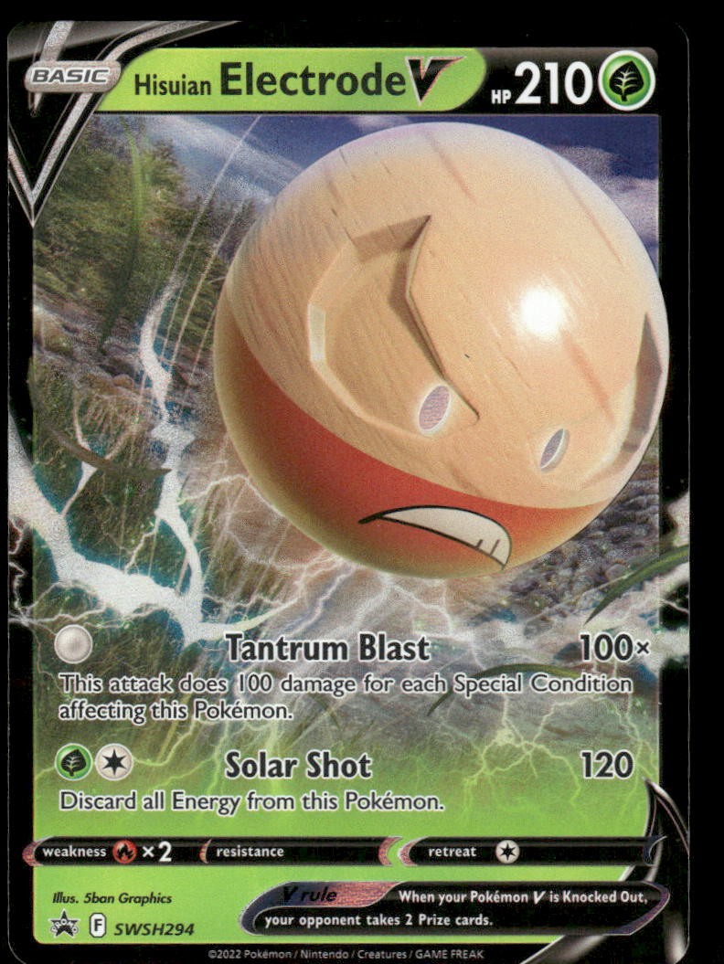 Pokemon Cards Hisuian Electrode V SWSH294 SWSH Black Star Promo NM0