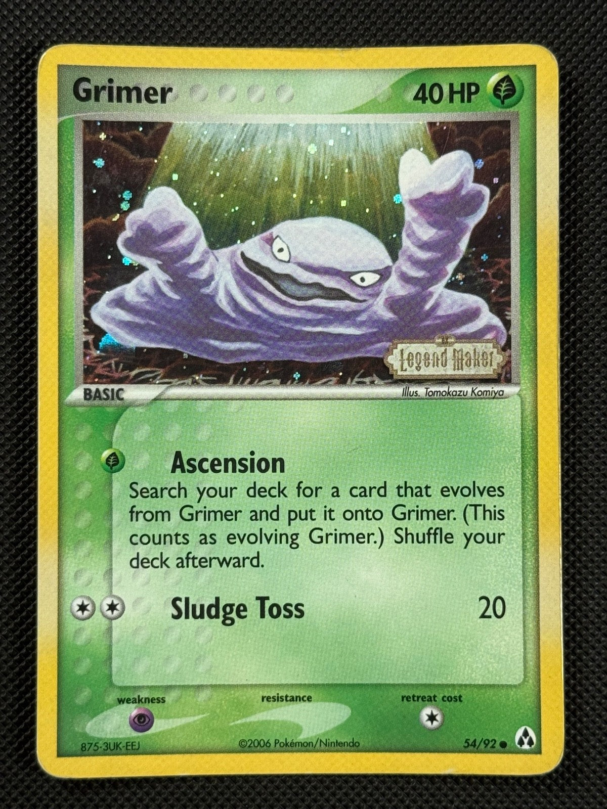 Grimer 54/92 STAMPED Pokémon Card EX Legend Maker Reverse Holo Common 0