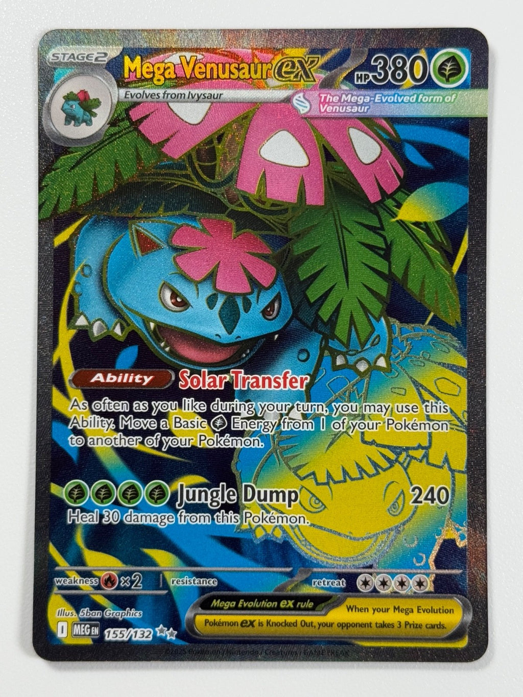 Pokémon Cards Mega Venusaur ex 155/132 Mega Evolution Holo Rare0