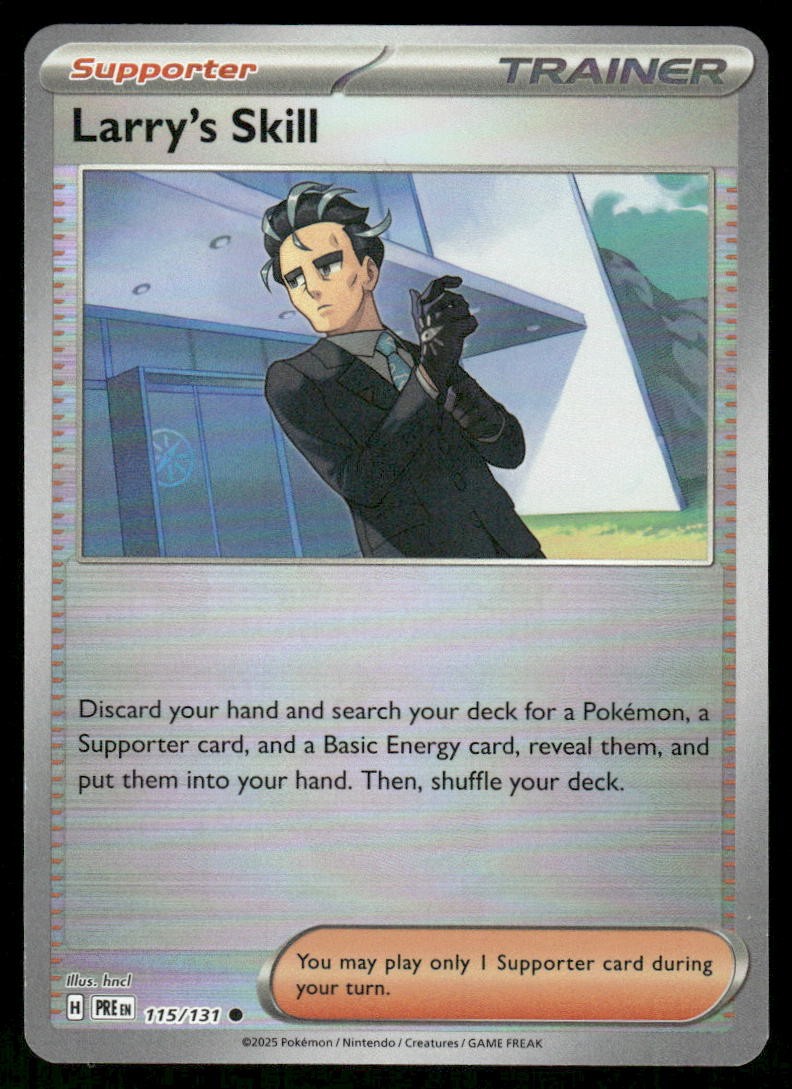 Pokemon Cards Larry's Skill 115/131 Reverse Holo Prismatic Evolutions Pokeball 10