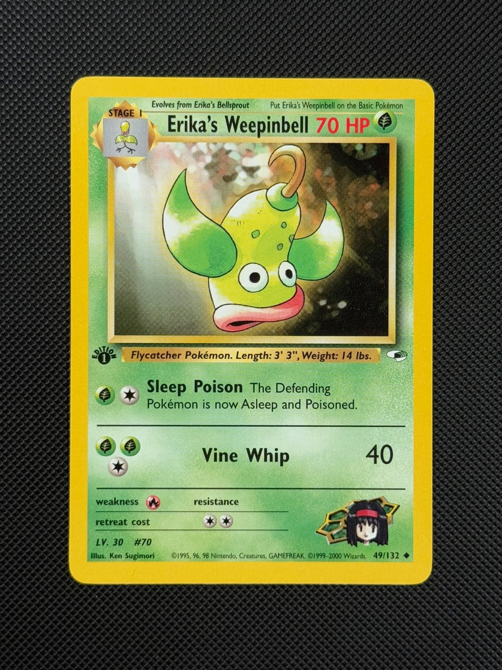 Pokémon Cards Erika's Weepinbell 49/132 1ST EDITION Gym Heroes WOTC Uncommon1