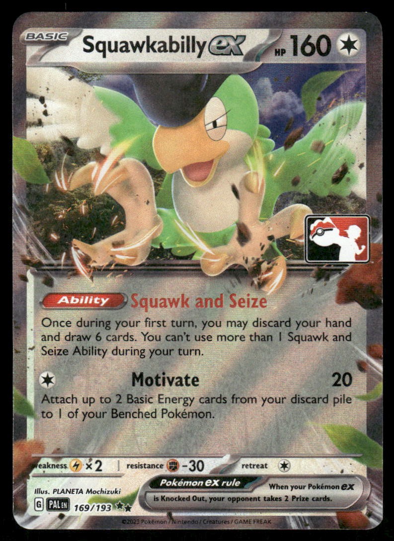 Pokemon Cards Squawkabilly ex 169/193 PRIZE PACK Paldea Evolved Double Rare NM0