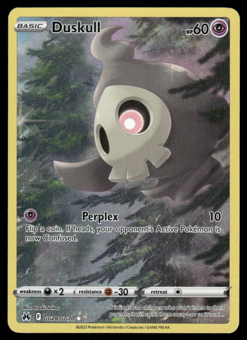 Pokemon Cards Duskull GG28/GG70 Crown Zenith Galarian Gallery Holo NM0