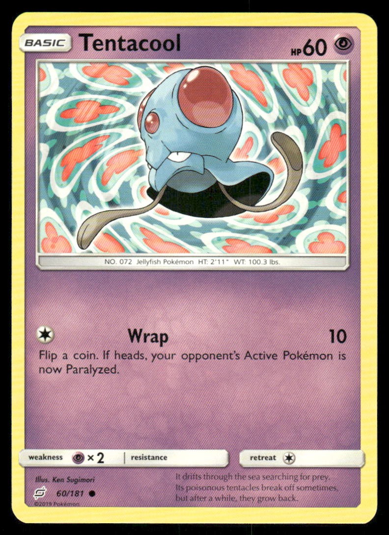 Pokemon Cards Tentacool 60/181 Team Up Sun & Moon Common NM0