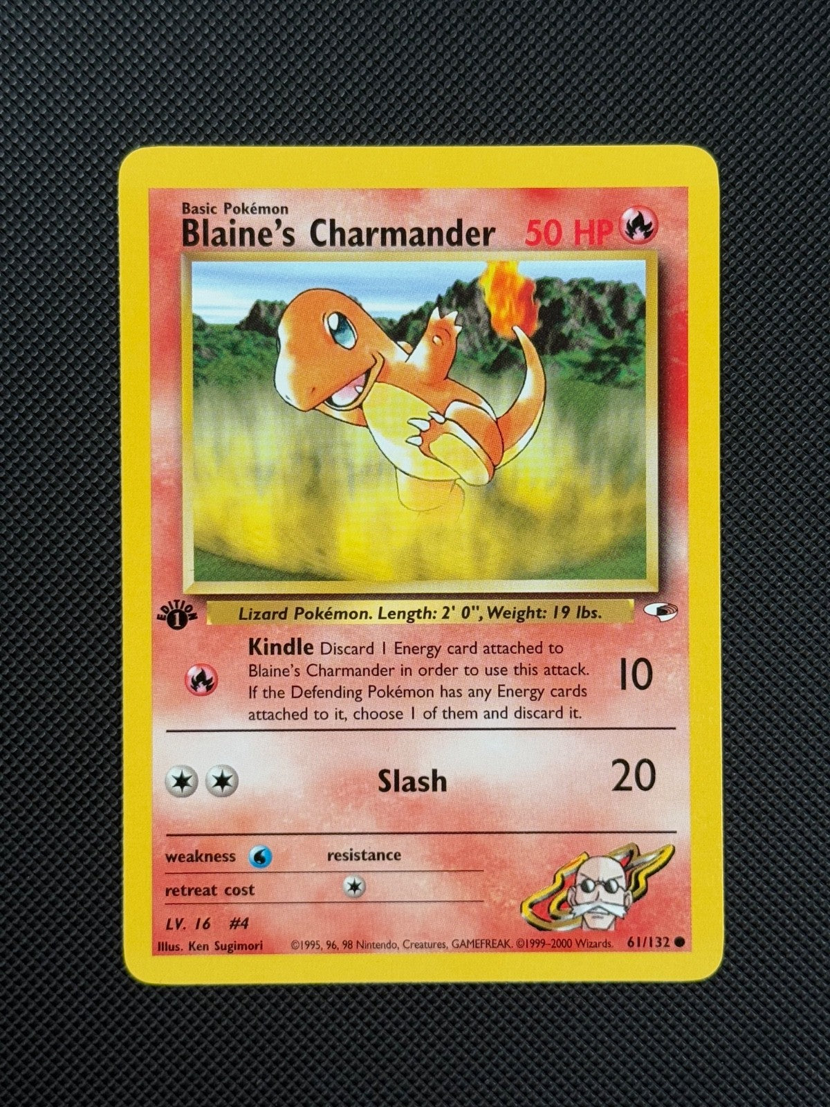 Pokémon Cards Blaine's Charmander 61/132 1ST EDITION Gym Heroes WOTC Common1