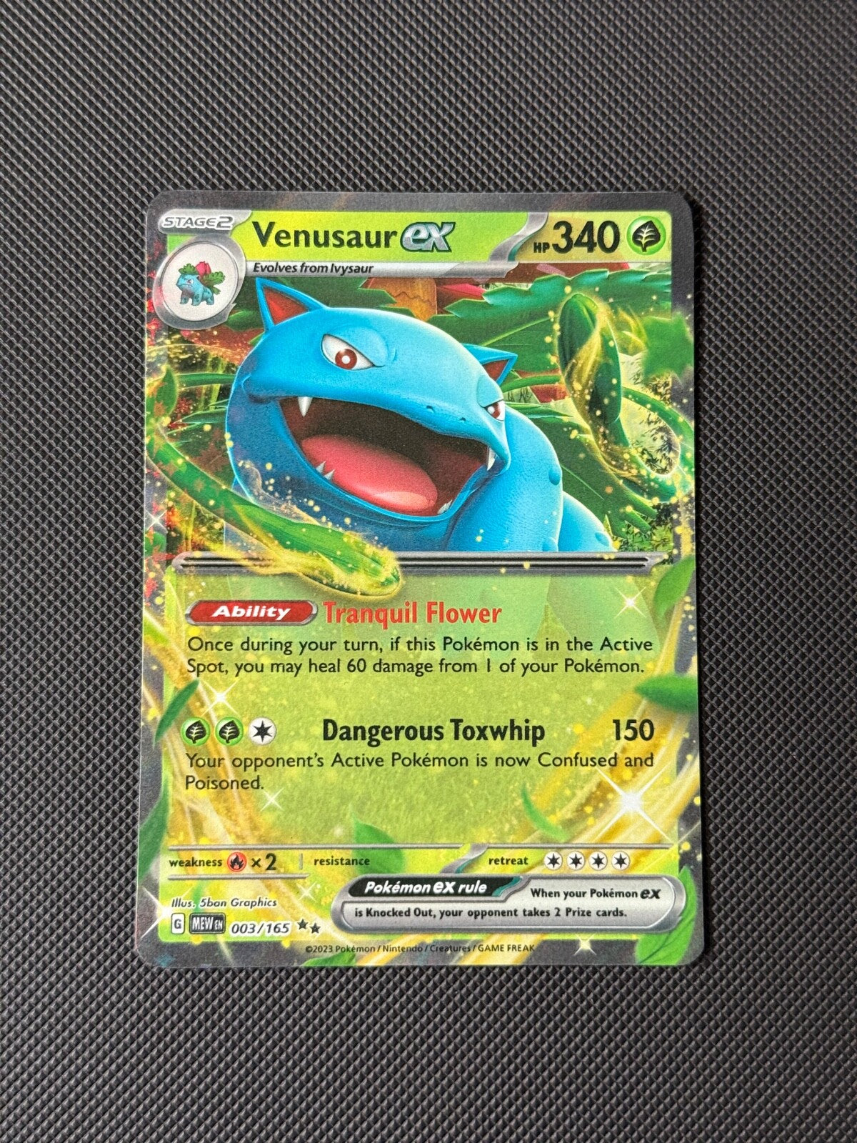 Venusaur ex 003/165 Rare Pokémon Card Scarlet & Violet 151 Holo NM0