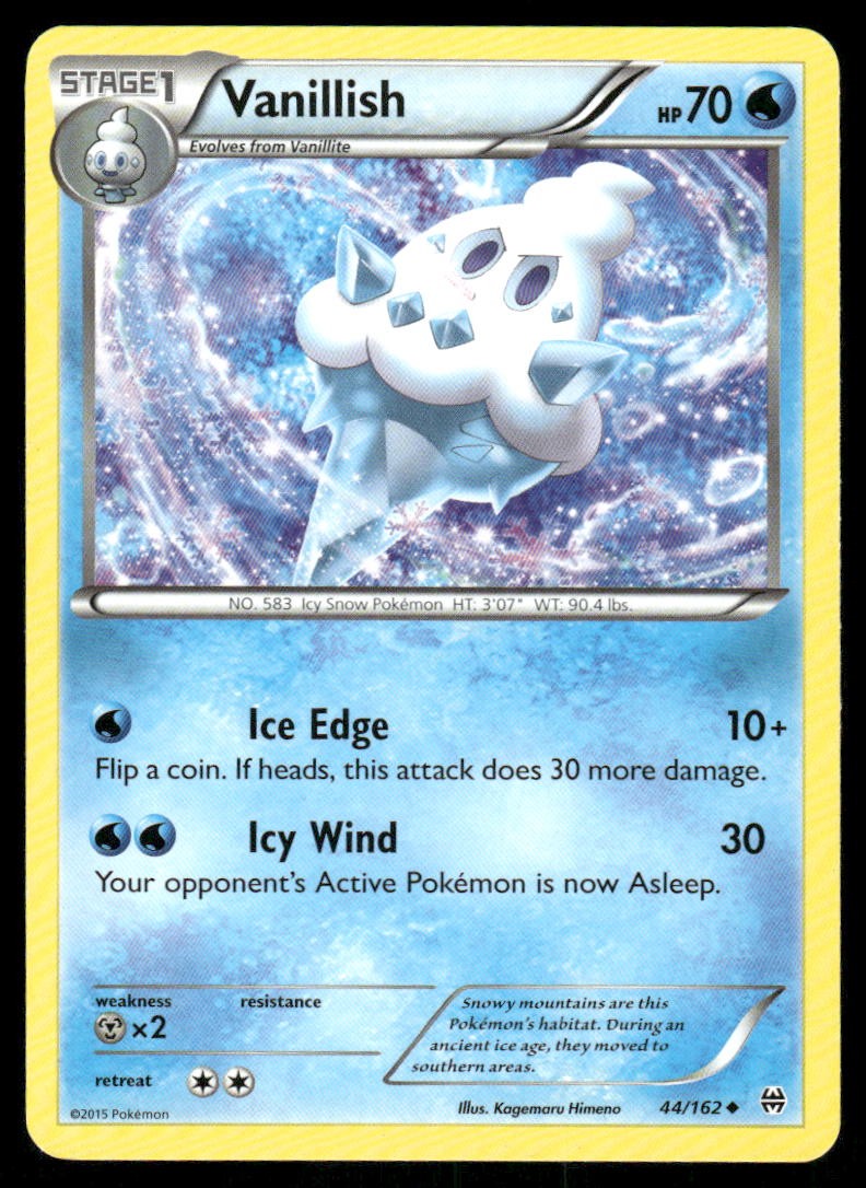 Pokemon Cards Vanillish 44/162 BREAKthrough XY Uncommon NM0