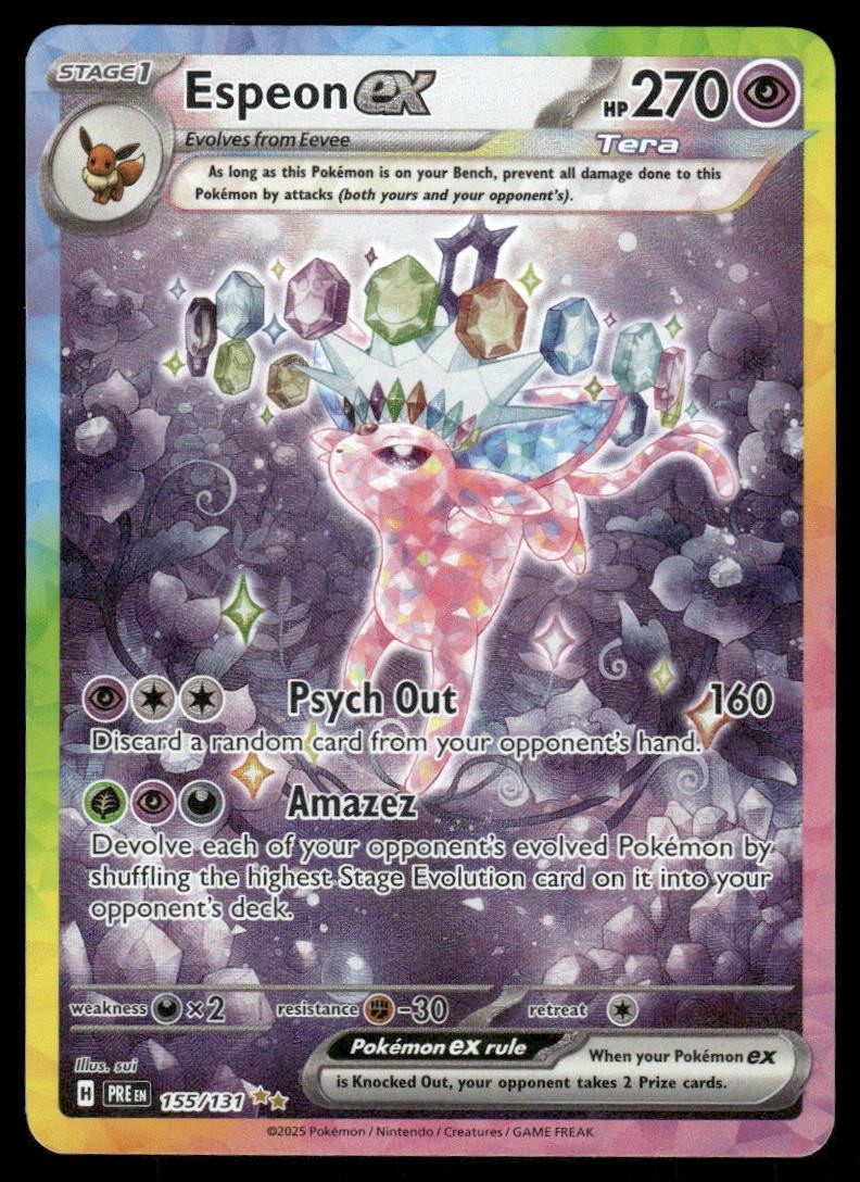 Pokemon Cards Espeon ex 155/131 Prismatic Evolutions NM0