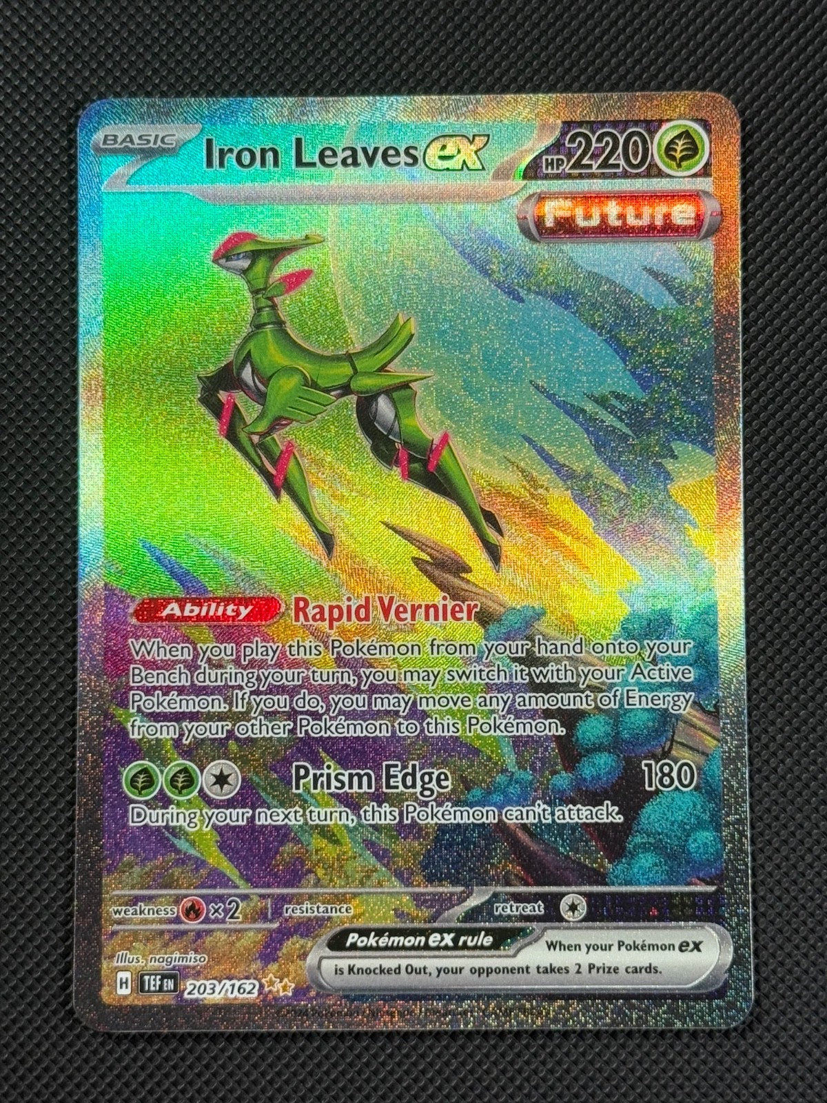 Iron Leaves ex 203/162 SIR Pokémon Card Sv05: Temporal Forces Holo Rare0