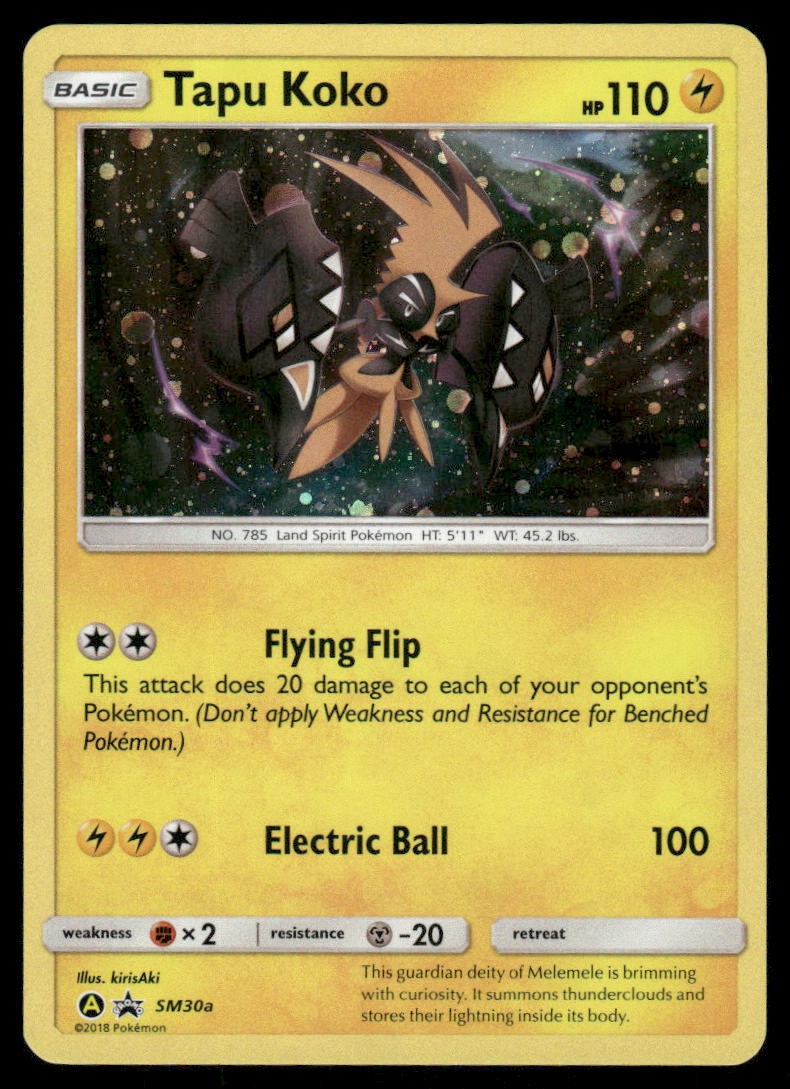 Pokemon Cards Tapu Koko SM30a SM Black Star Promos Promo NM0