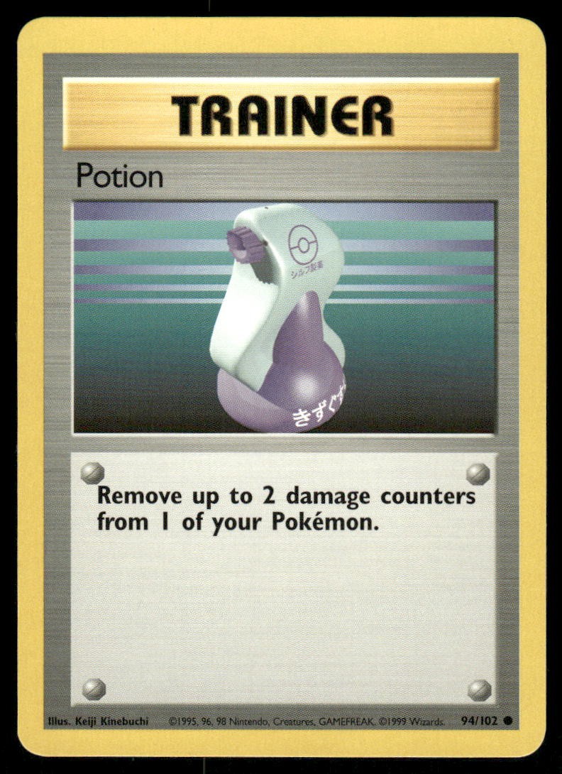 Pokemon Cards Potion 94/102 UNLIMITED Base Set WOTC Common NM0