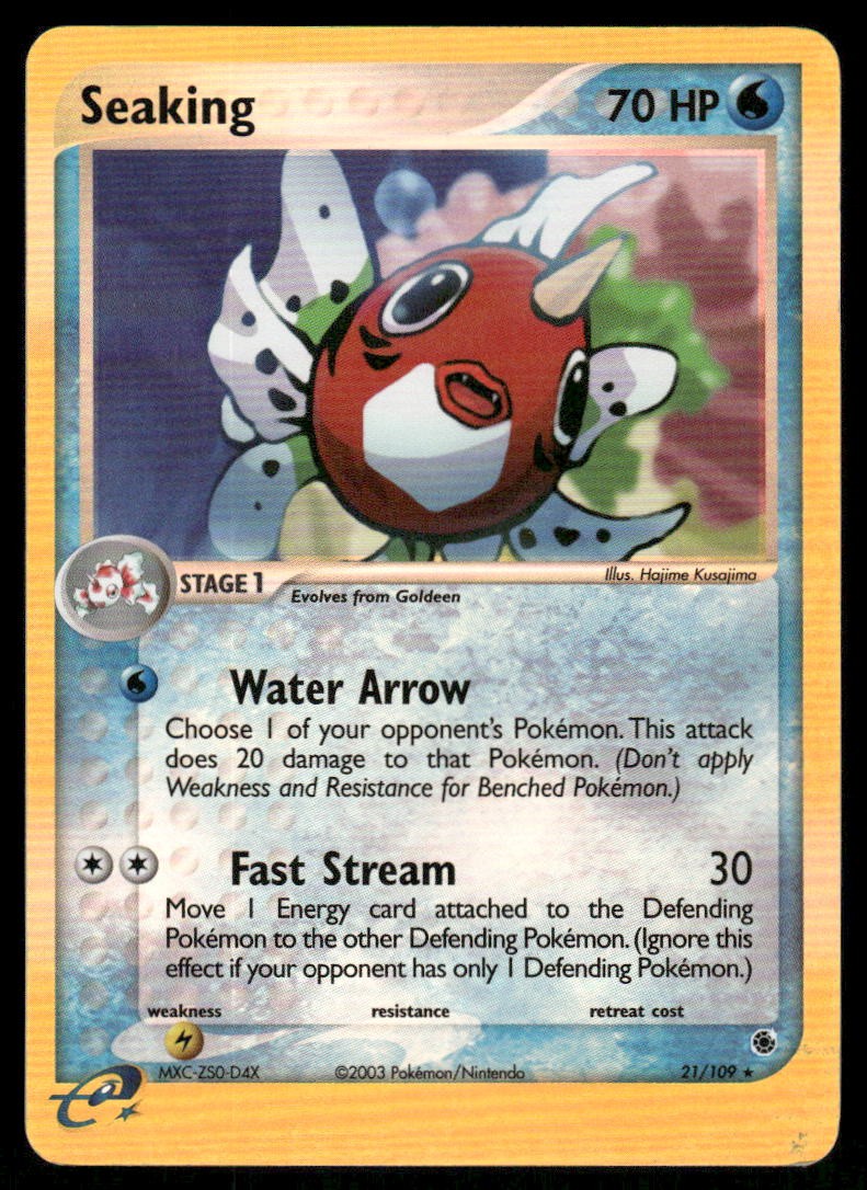 Pokemon Cards Seaking 21/109 Reverse Holo Ruby & Sapphire Rare LP0