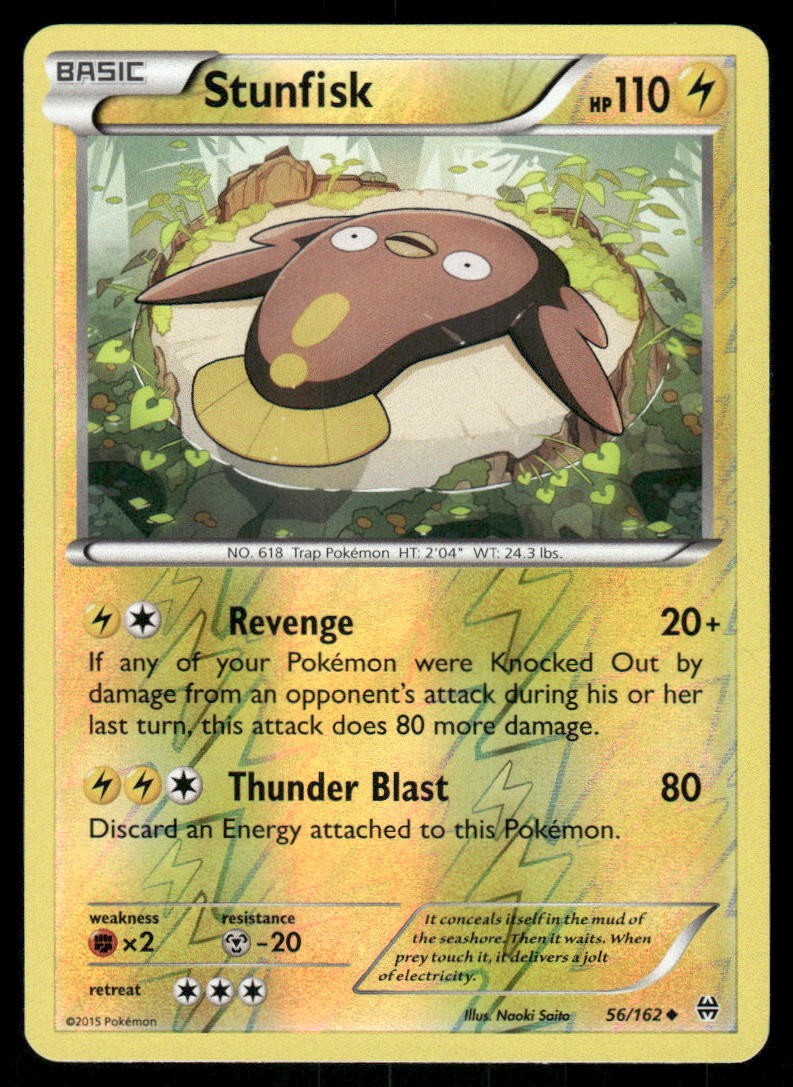 Pokemon Cards Stunfisk 56/162 BREAKthrough XY Uncommon NM * 20