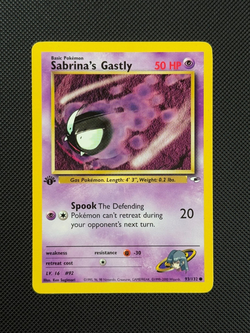 Pokémon Cards Sabrina's Gastly 93/132 1ST EDITION Gym Heroes WOTC Common1