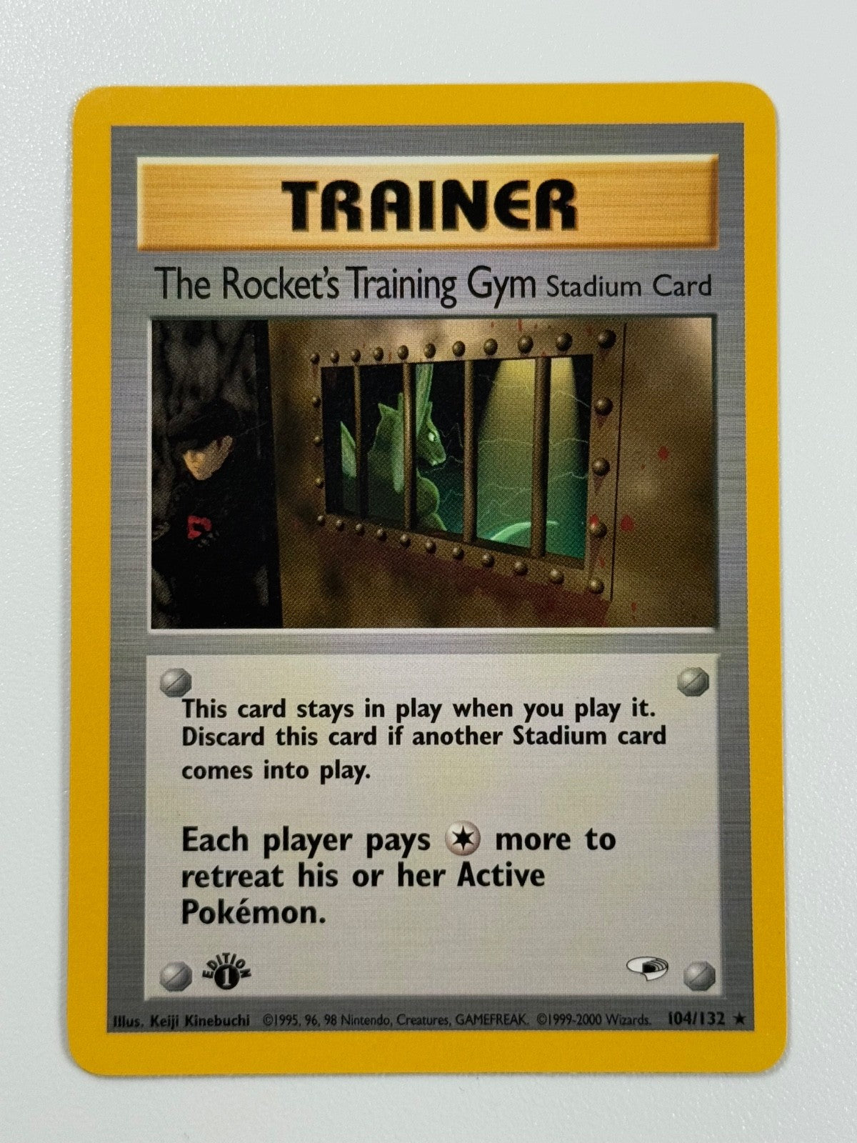Pokémon Cards The Rocket's Training Gym 104/132 1ST EDITION Gym Heroes WOTC Rare0