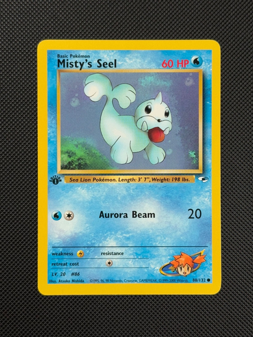 Pokémon Cards Misty's Seel 88/132 1ST EDITION Gym Heroes WOTC Common1