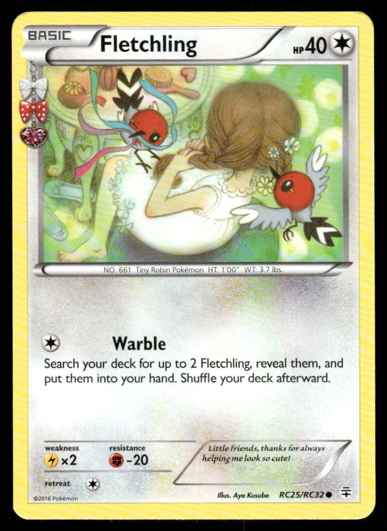Pokemon Cards Fletchling RC25/RC32 Generations Common NM0