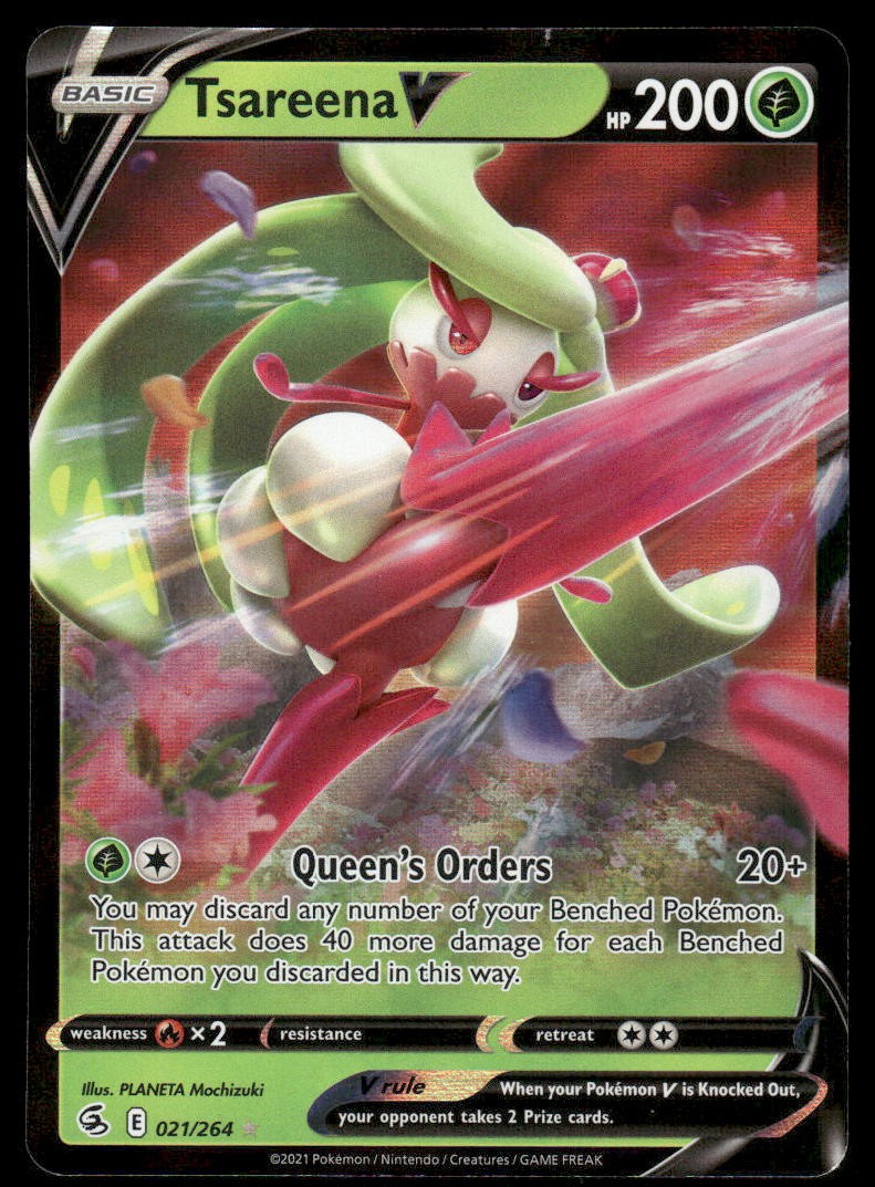 Pokemon Cards Tsareena V 021/264 Fusion Strike Holo Rare V NM0