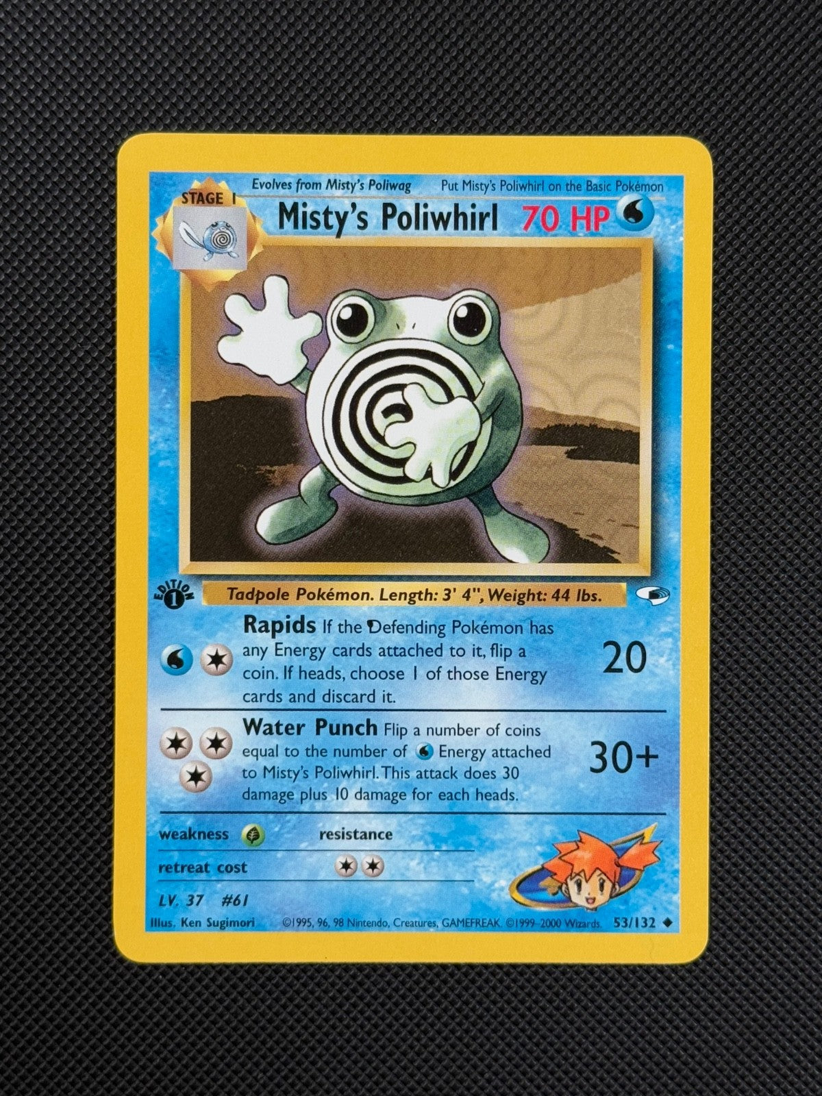 Pokémon Cards Misty's Poliwhirl 53/132 1ST EDITION Gym Heroes WOTC Uncommon1