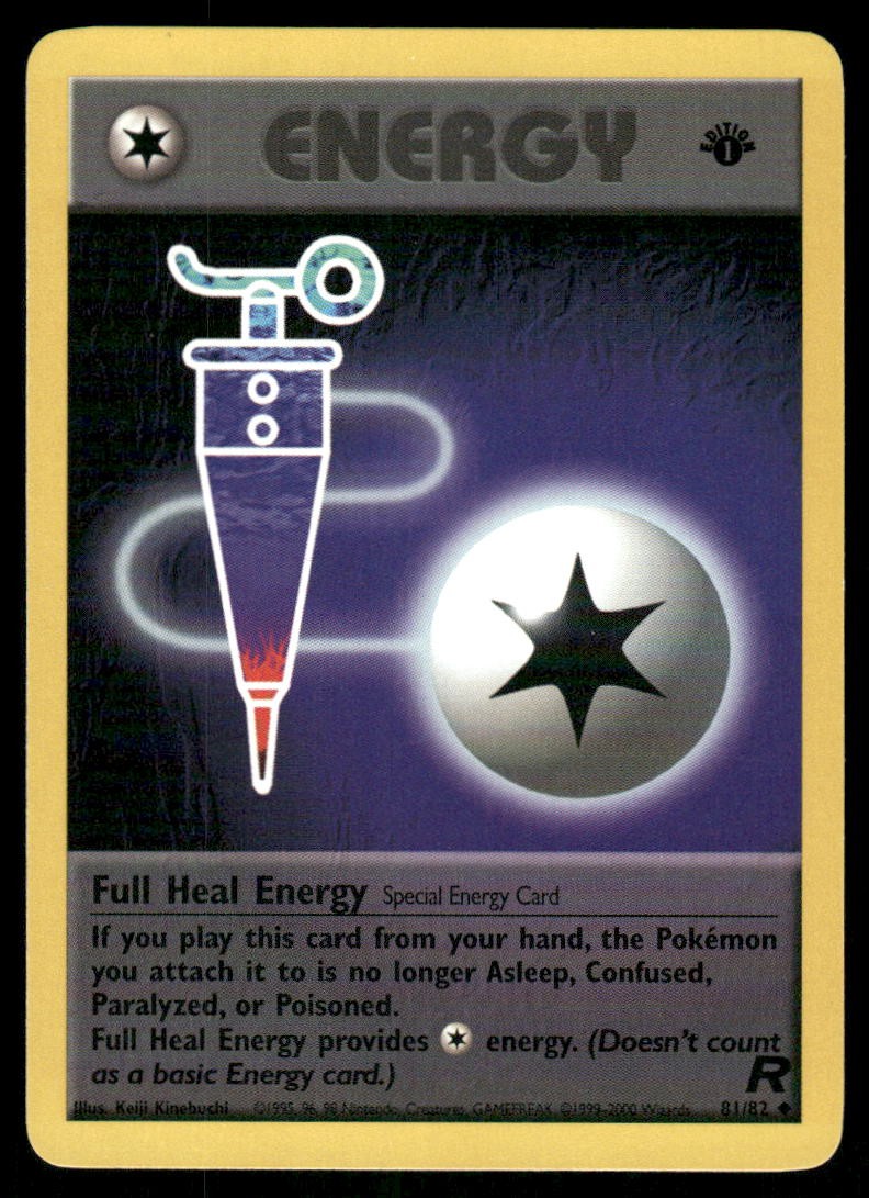 Pokemon Cards Full Heal Energy 81/82 1ST EDITION Team Rocket Uncommon LP0