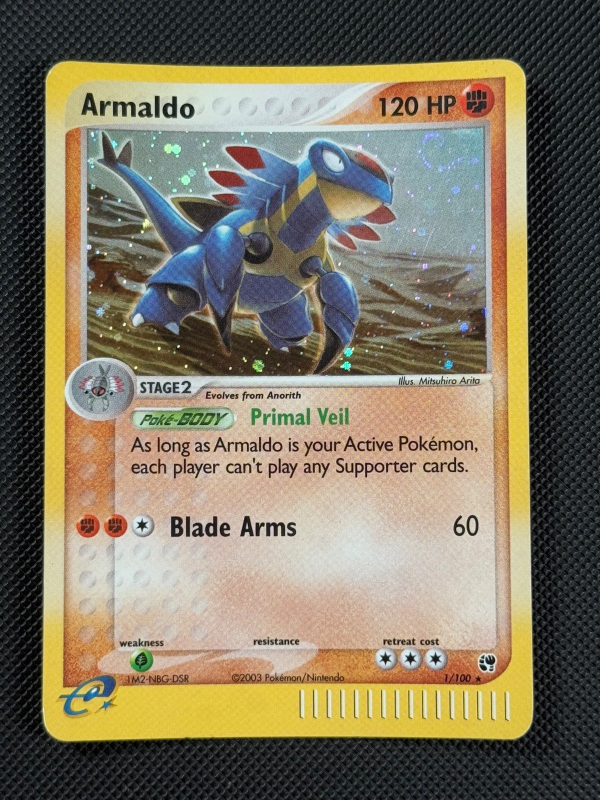 Armaldo 1/100 HOLO Pokémon Card EX Sandstorm Holo Rare0
