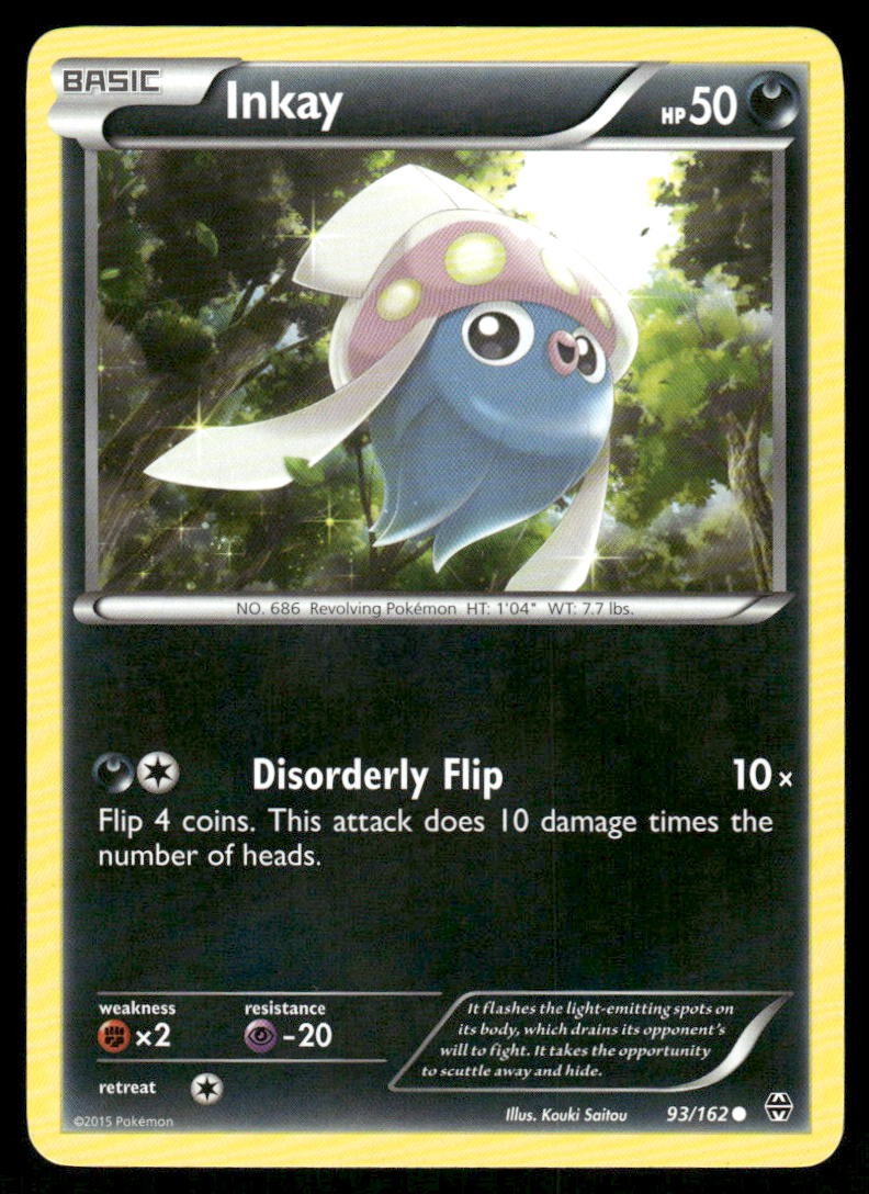 Pokemon Cards Inkay 93/162 BREAKthrough XY Common NM0