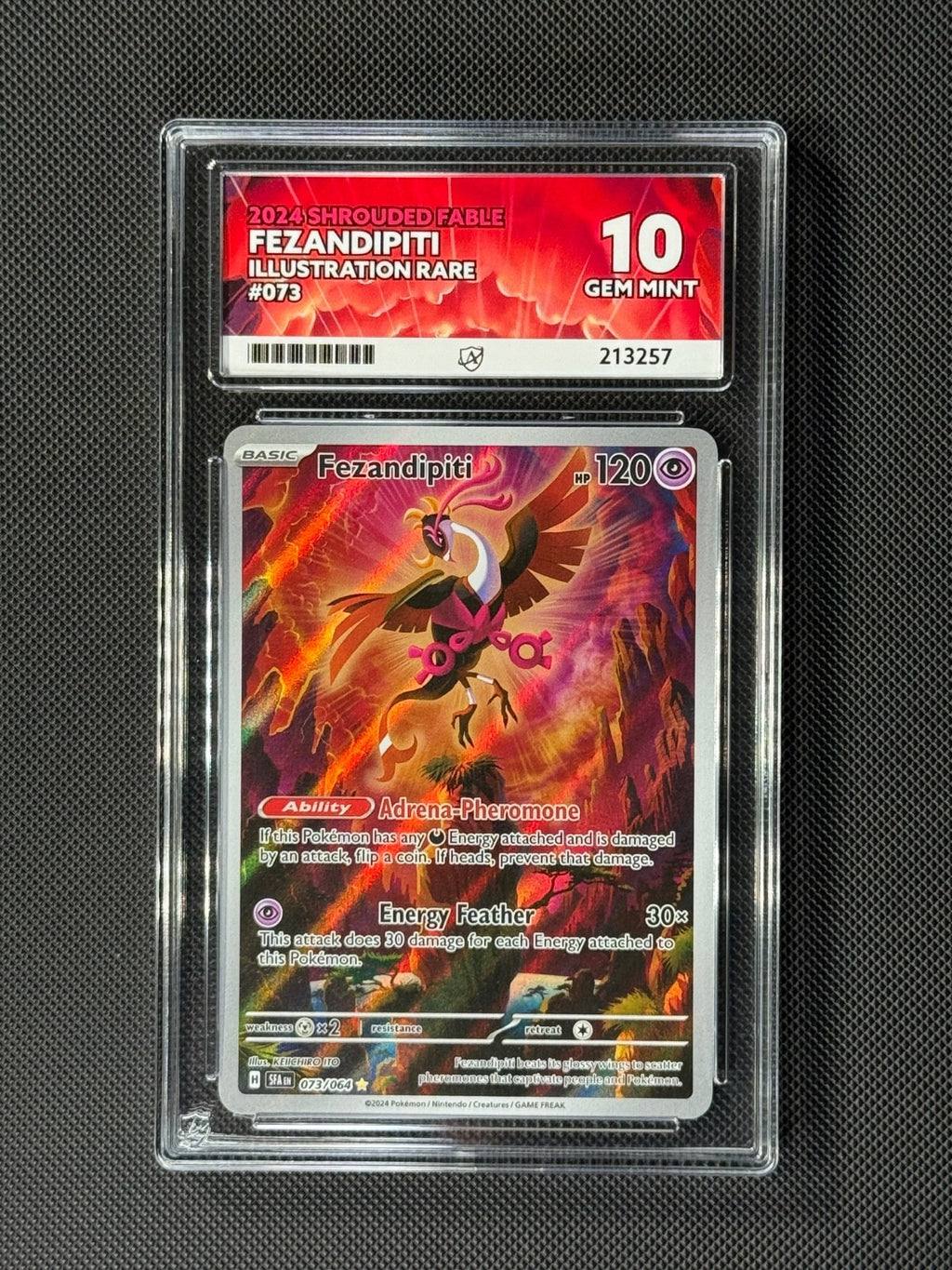 ACE 10 Fezandipiti 073/064 IR Pokémon Card Sv: Shrouded Fable Holo GEM MINT0