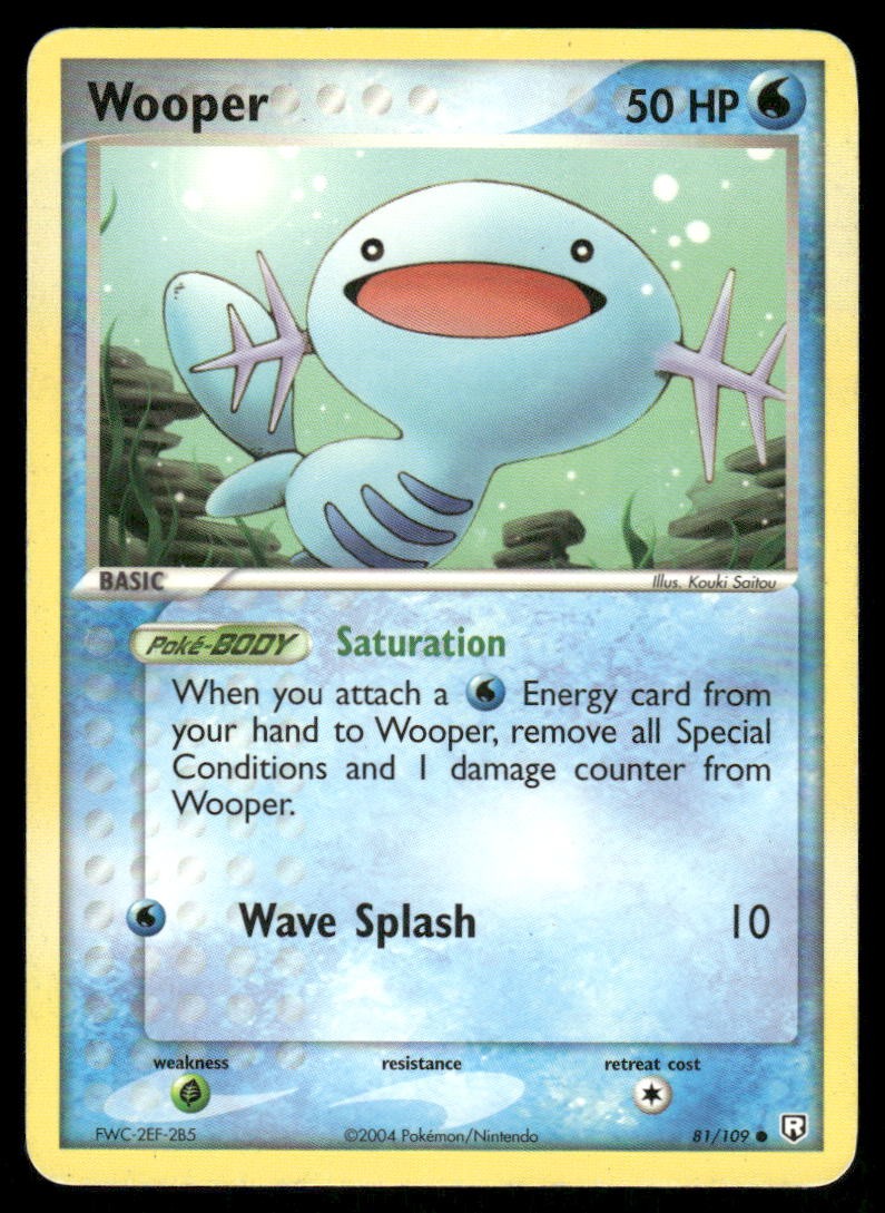 Pokemon Cards Wooper 81/109 Team Rocket Returns Common LP0