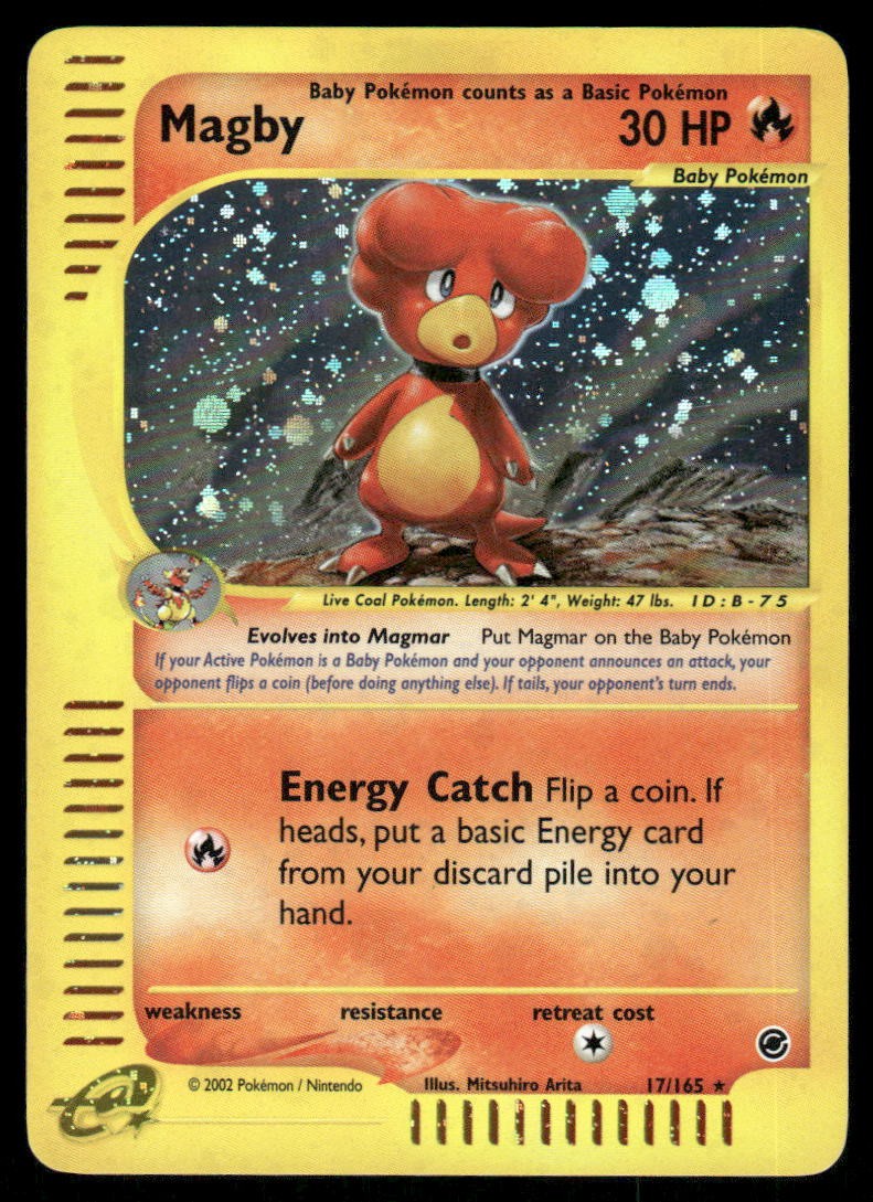 Pokemon Cards Magby 17/165 Expedition Base Set Holo Rare LP0