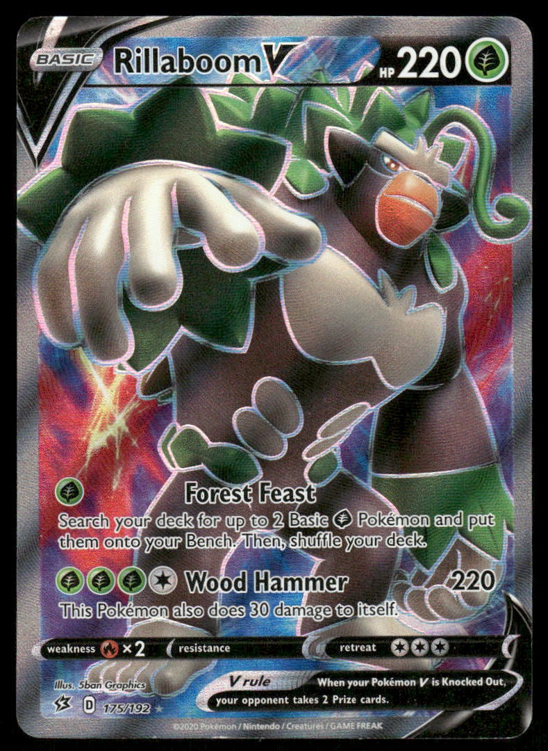 Pokemon Cards Rillaboom V 175/192 Rebel Clash Rare Ultra NM0