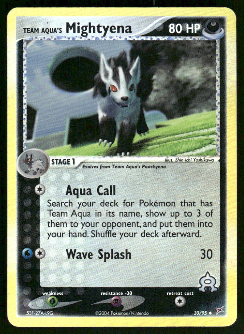 Pokemon Cards Team Aqua's Mightyena 30/95 Team Magma vs Team Aqua Uncommon NM0