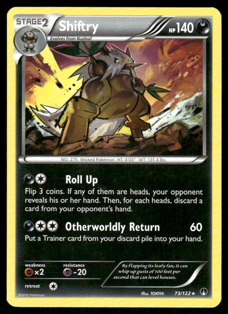Pokemon Cards Shiftry 73/122 BREAKpoint Rare LP0