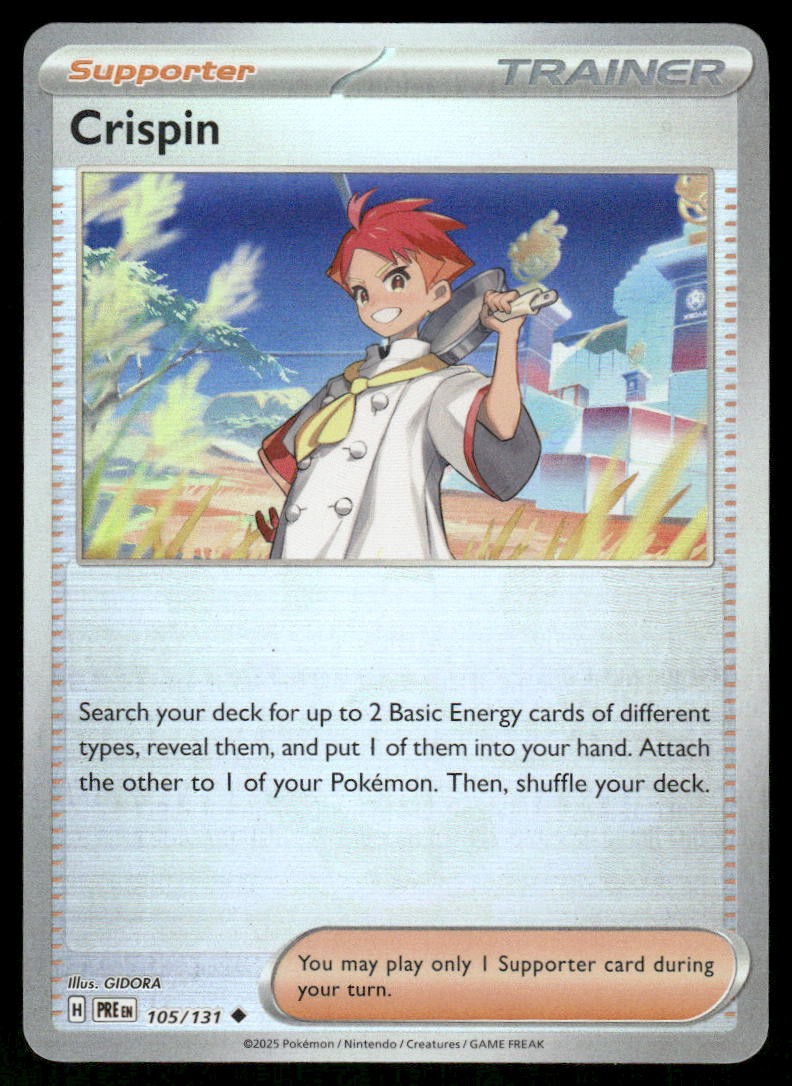 Pokemon Cards Crispin 105/131 Reverse Holo Prismatic Evolutions Pokeball NM *10
