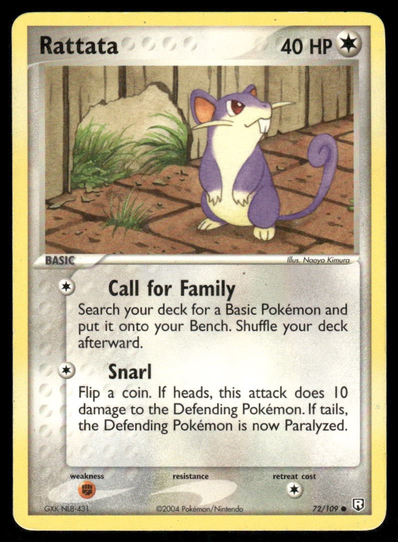 Pokemon Cards Rattata 72/109 Team Rocket Returns Reverse Holo Common MP0