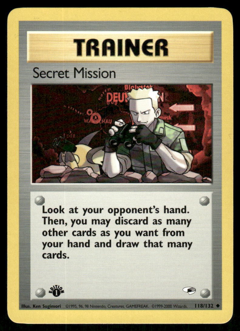 Pokemon Cards Secret Mission 118/132 1ST EDITION Gym Heroes WOTC Uncommon NM0