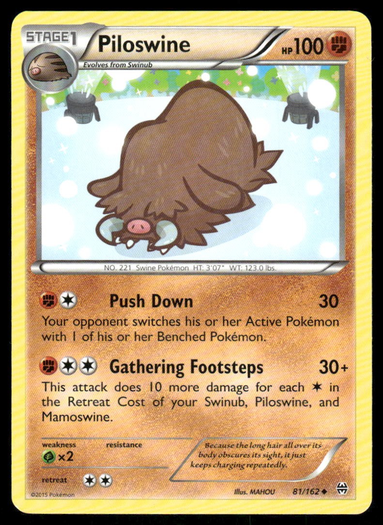Pokemon Cards Piloswine 81/162 BREAKthrough XY Uncommon NM0