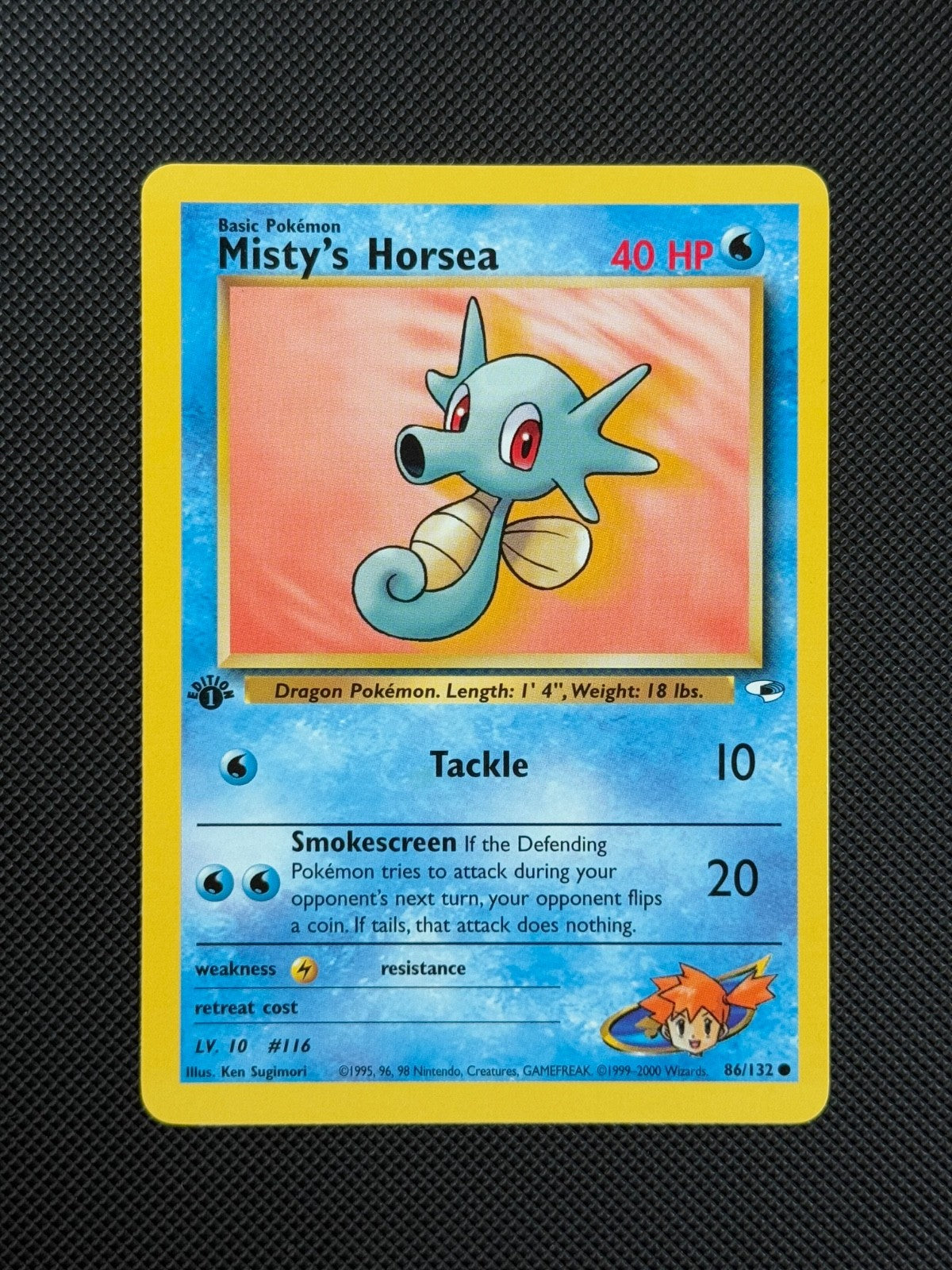 Pokémon Cards Misty's Horsea 86/132 1ST EDITION Gym Heroes WOTC Common1