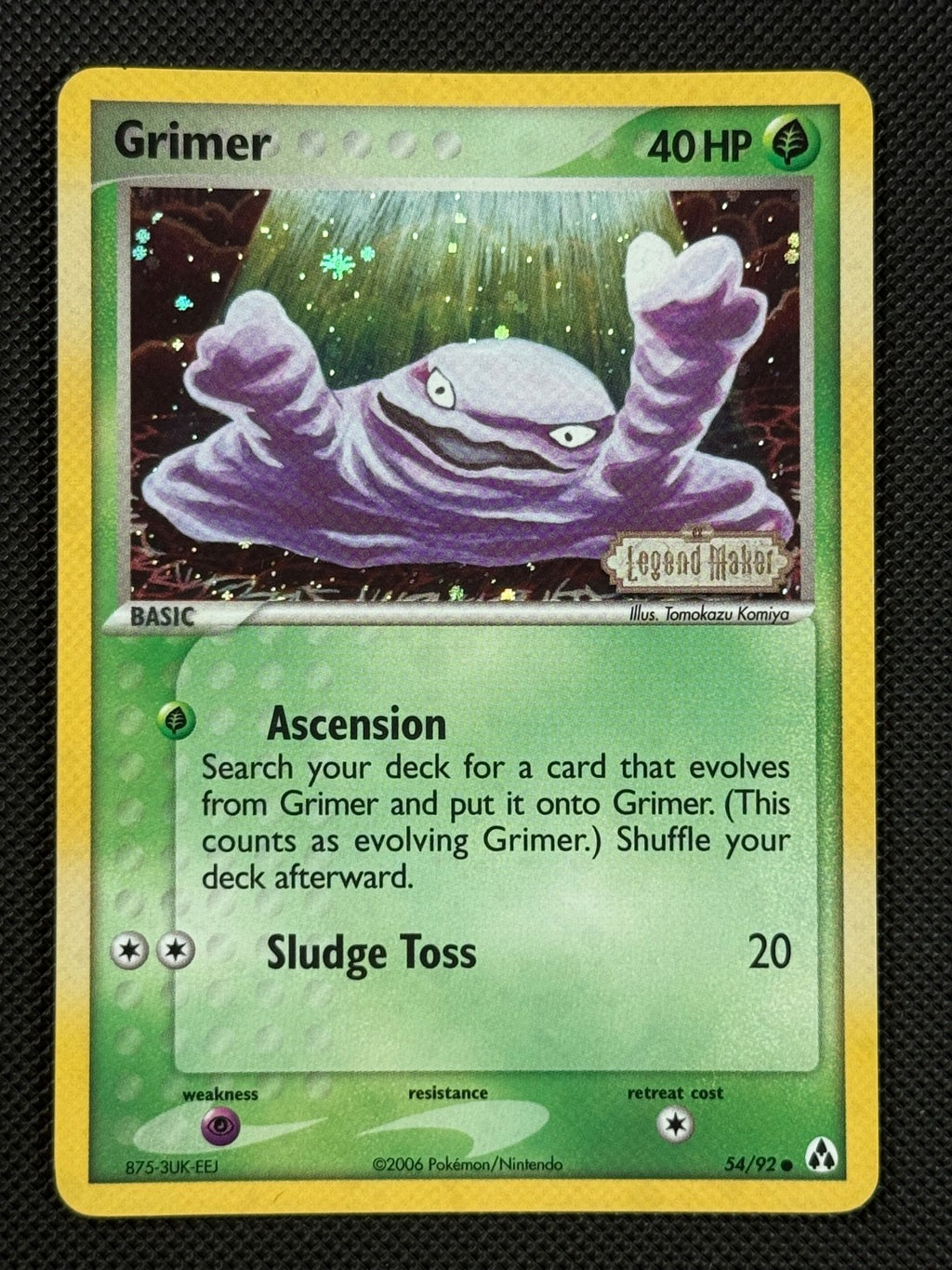 Grimer 54/92 STAMPED Pokémon Card EX Legend Maker Reverse Holo Common *20