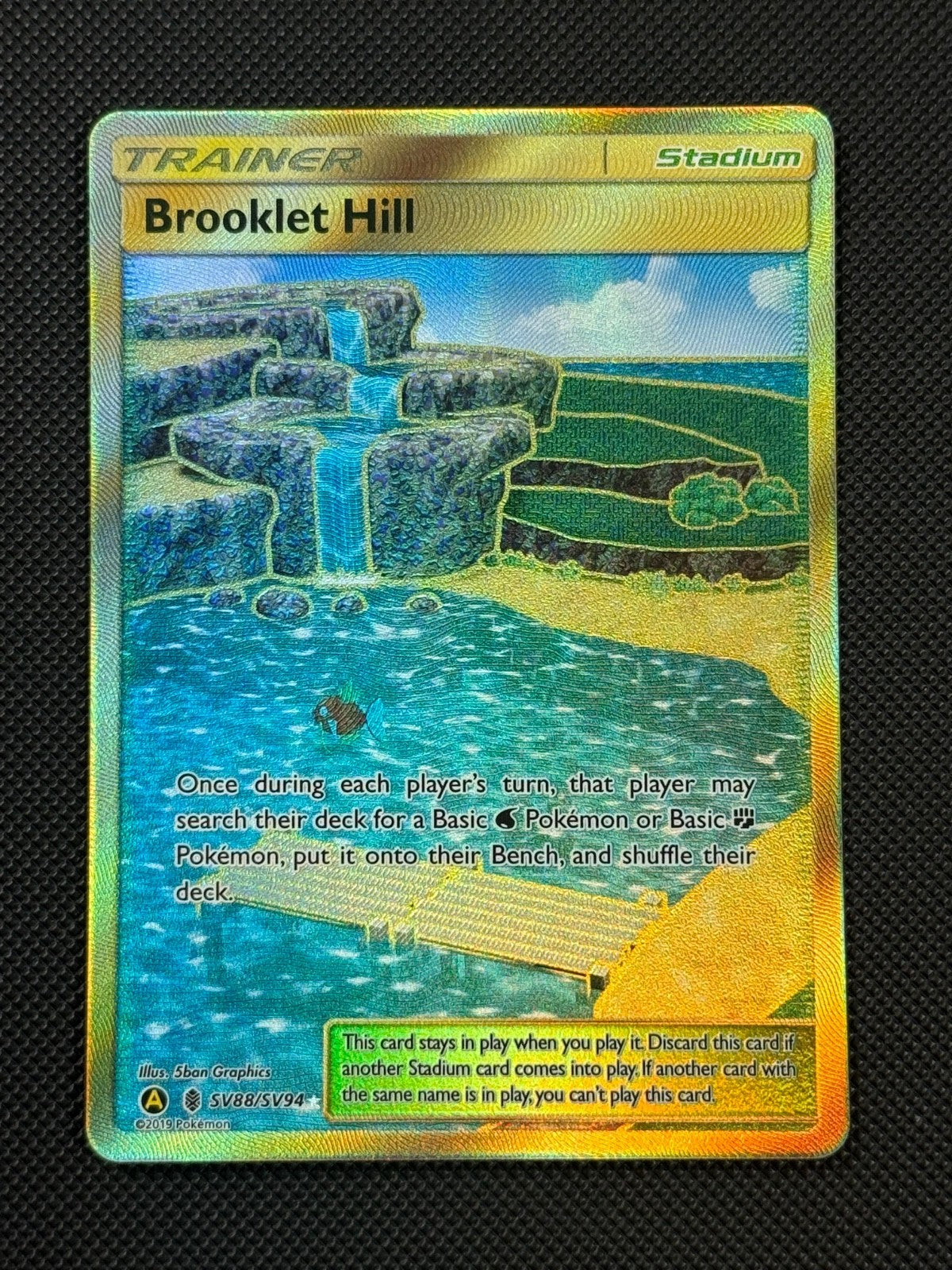 Brooklet Hill SV88/SV94 FULL ART Pokémon Card S&M Hidden Fates Shiny Vault Rare0